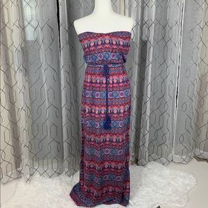 Hello Miss Strapless Boho Dress Small